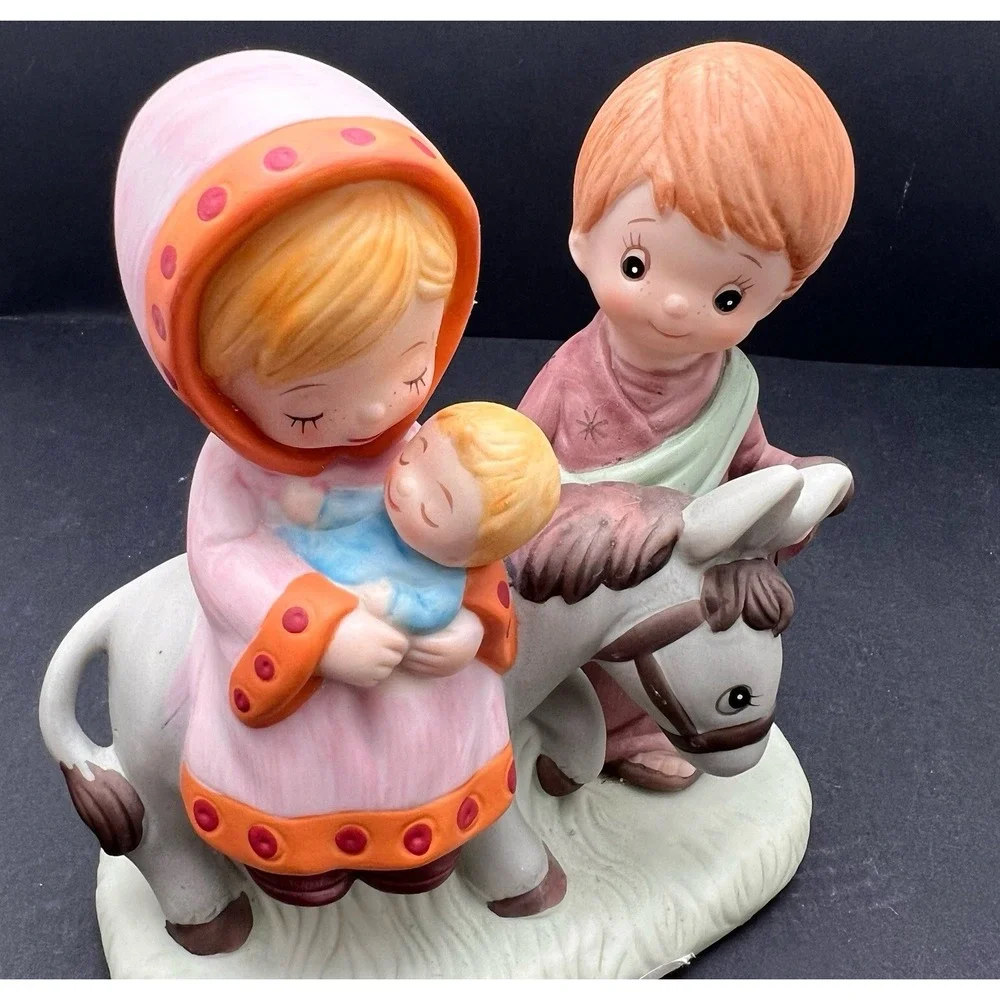 HOMCO Christmas Mary Joseph &‎ Baby Jesus Figurine 5608 Precious Moments Vintage